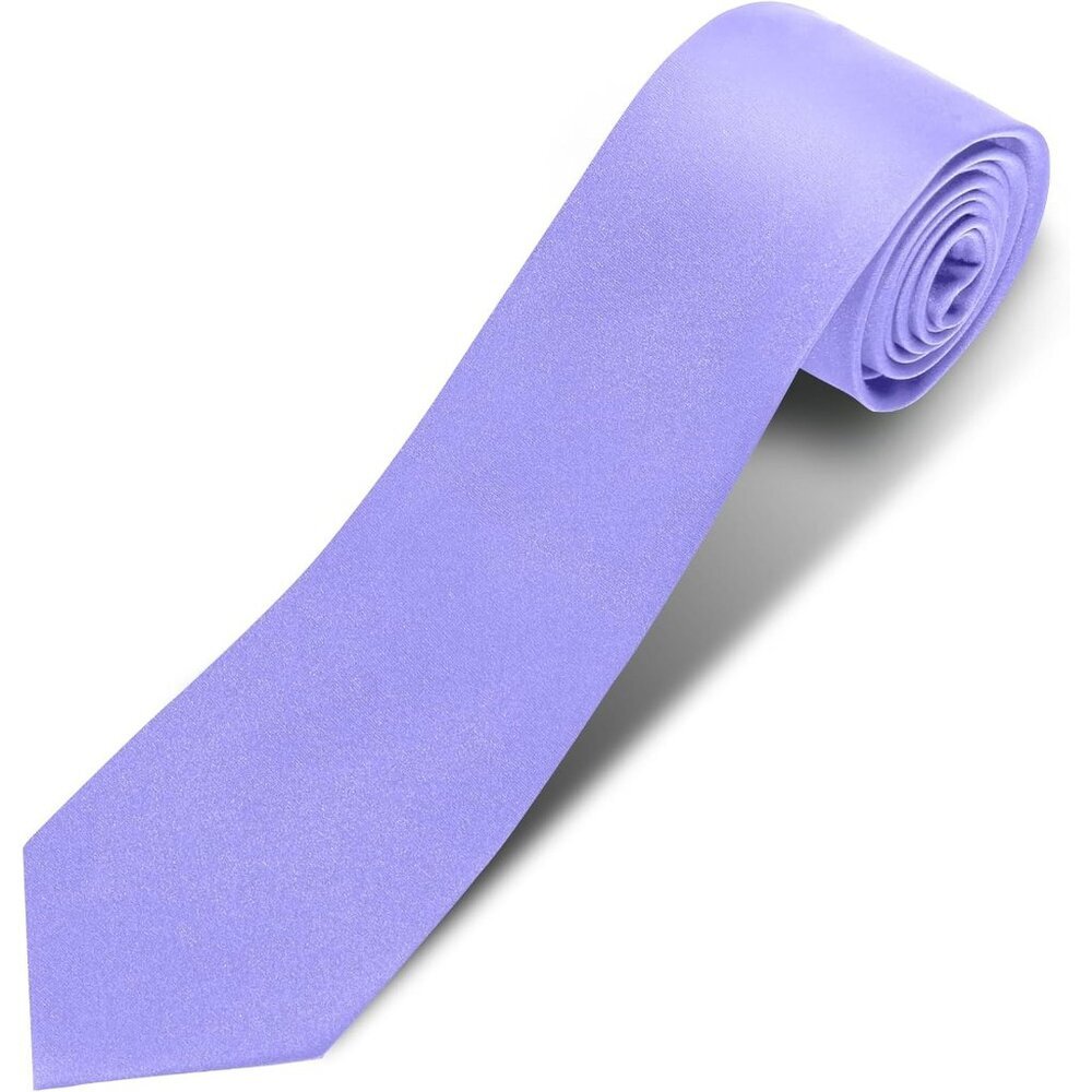 Men Light Purple Solid Pure Color 3.15" (8cm) Necktie Plain Formal Business Ties